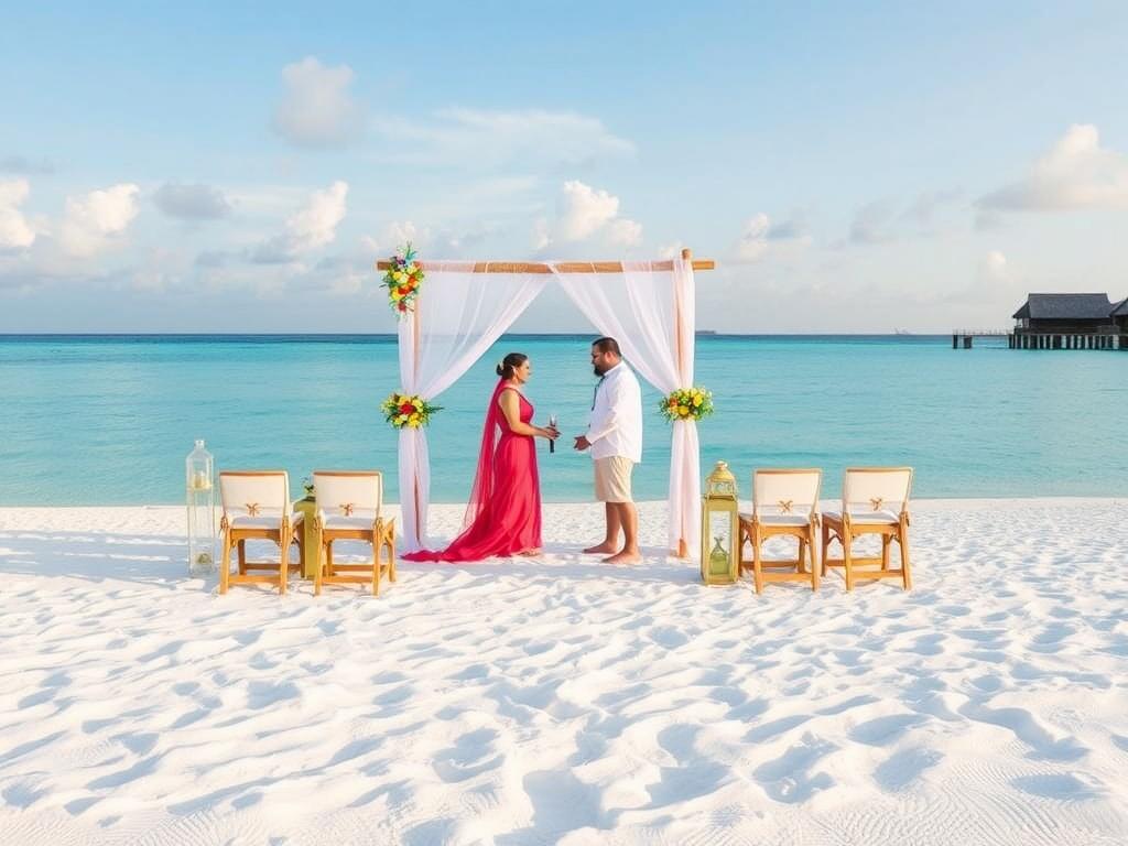 Церемония на Мальдивах: Босиком по белоснежному песку